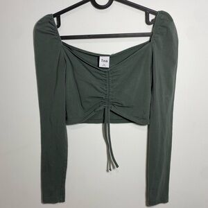 Tna 90s Malibu Longsleeve Crop Top in Green size XXS